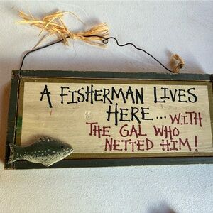 Fishing Themed Wall Sign with Fish Accent